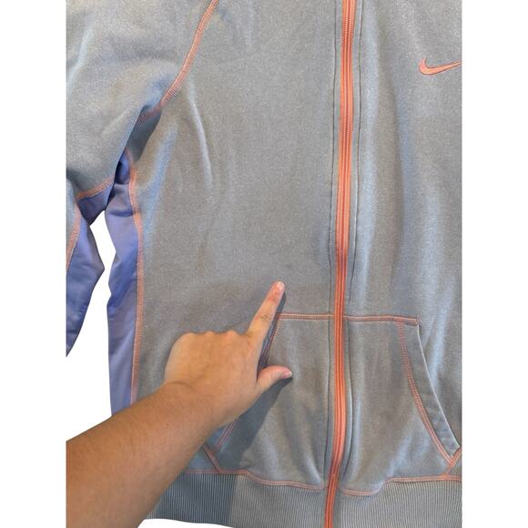 Nike Therma-Fit Hoodie Women’s Large Pink Purple Full Zip Hoodie Fleece Jacket - Picture 5 of 8